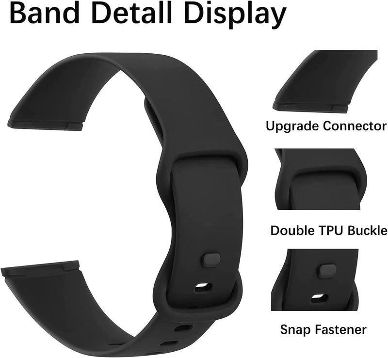 Spenix Silicone Sport Strap for Fitbit Versa 3/ Sense, Versa 4/ Sense 2