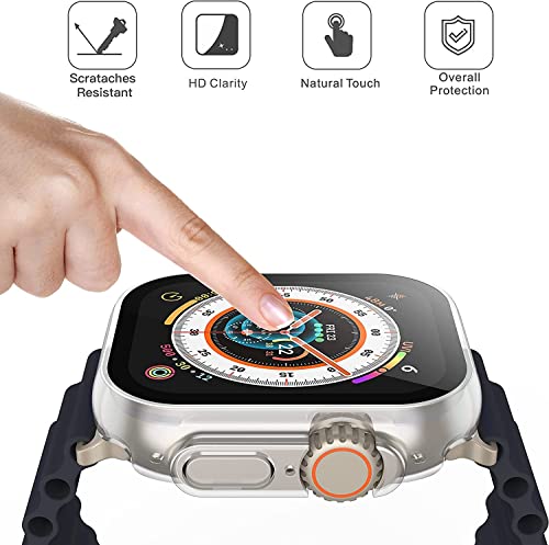 Spenix Case For Apple Watch Series 8 Ultra 49mm Screen Protector with Built in 9H Tempered Glass (49 MM, Clear)