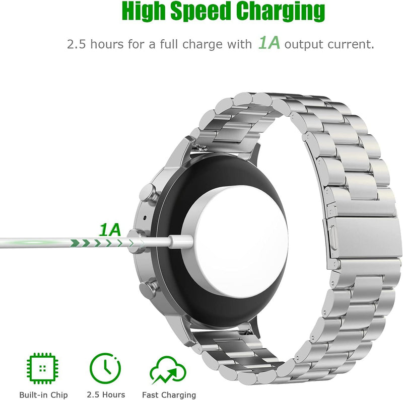 Spenix charger for Emporio Armani, Skagen falster 2, Misfit Vapor 2, Diesel Guard 2.5 Magnetic Charging Cord - White