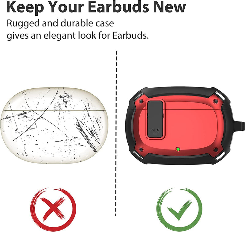 Spenix Rugged Case for New Beats Studio Buds (2021) - Matte Red