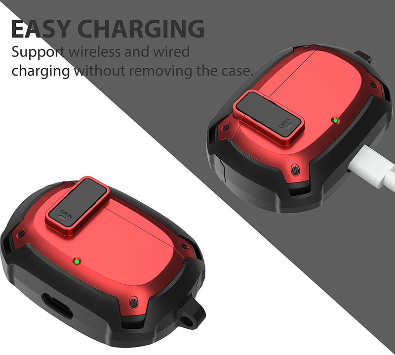 Spenix Rugged Case for New Beats Studio Buds (2021) - Matte Red