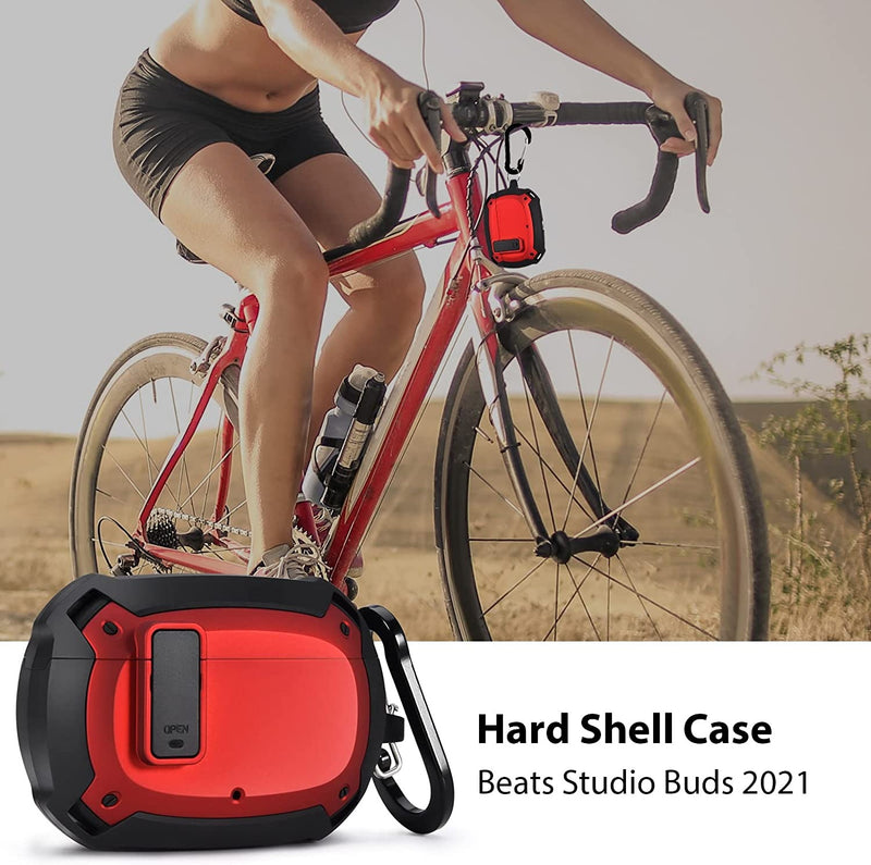 Spenix Rugged Case for New Beats Studio Buds (2021) - Matte Red